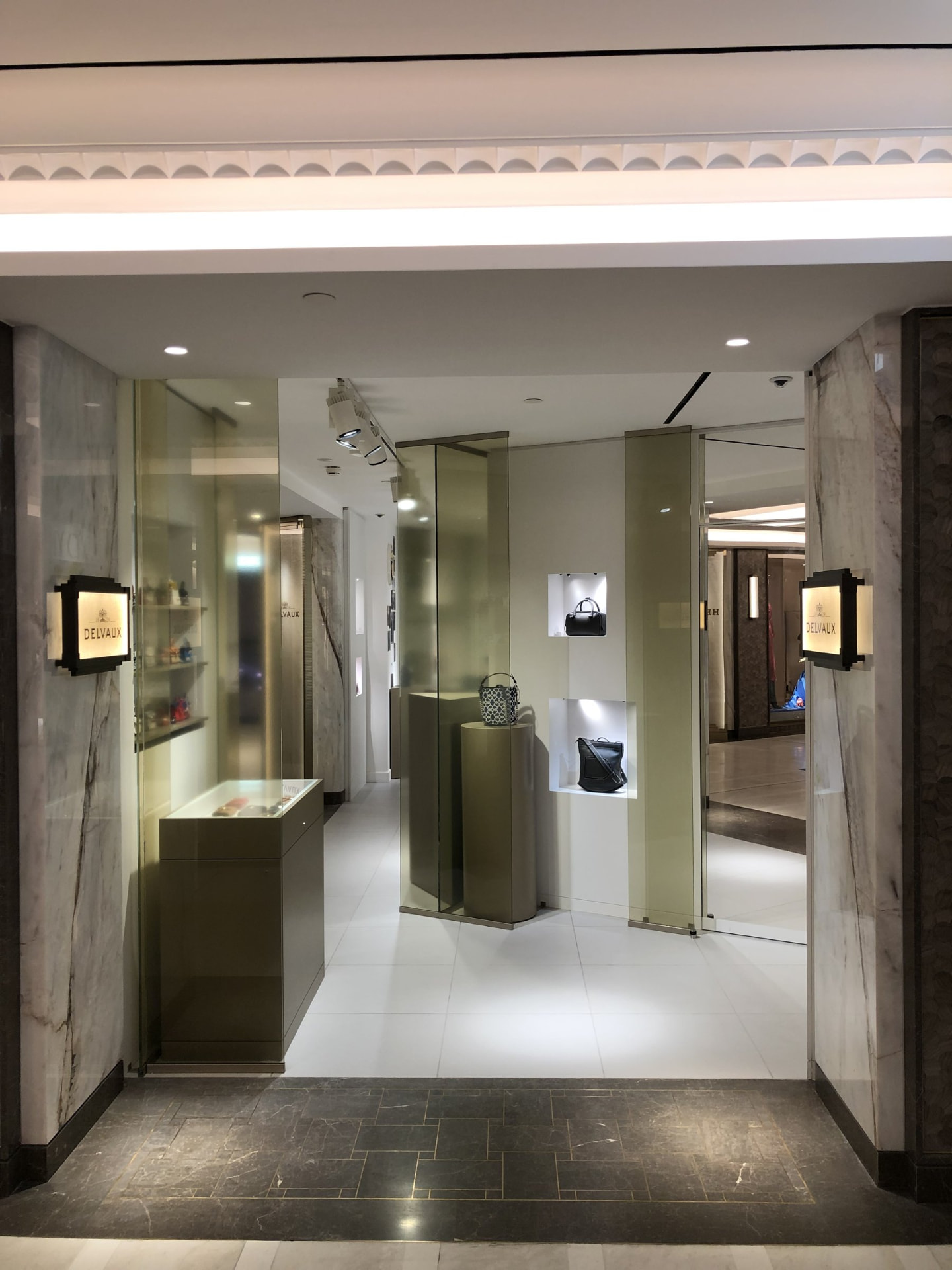 Delvaux — Harrods — Heritage wall and marble entrance